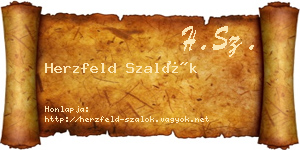 Herzfeld Szalók névjegykártya
